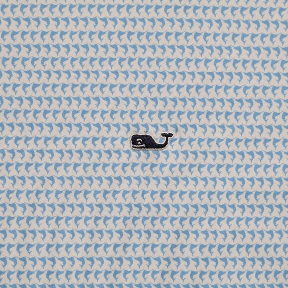 Vineyard Vines Polo Shirt Mens Large Blue White Sankaty On-The-Go Golf Marlin - Picture 3 of 10